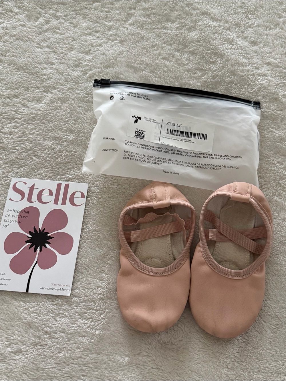 Stelle Pink Split Sole Ballet Slippers size 9 toddler girls
